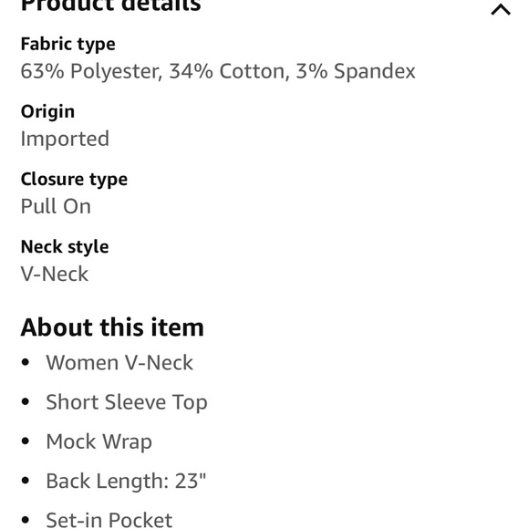 Cherokee Scrub top Mock Wrap Top (Teal Blue, X-Small) - Picture 5 of 5